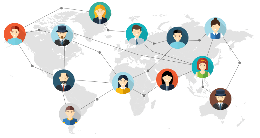 Distributed agile team illustration